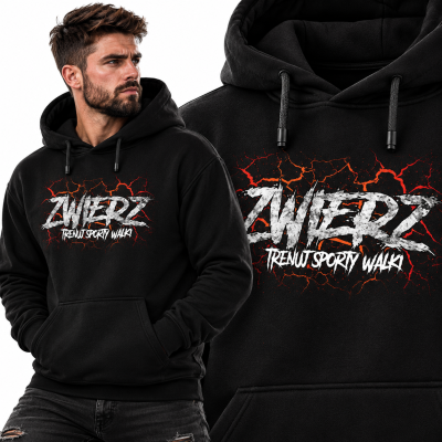 BLUZA Z KAPTUREM SPORTY WALKI  ZWIERZ